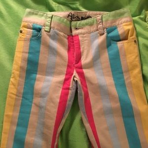 Alice and Olivia striped flare bell bottoms 2 XS S